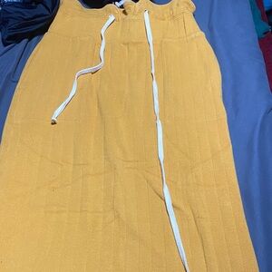 Yellow Drawstring Women's Skirt